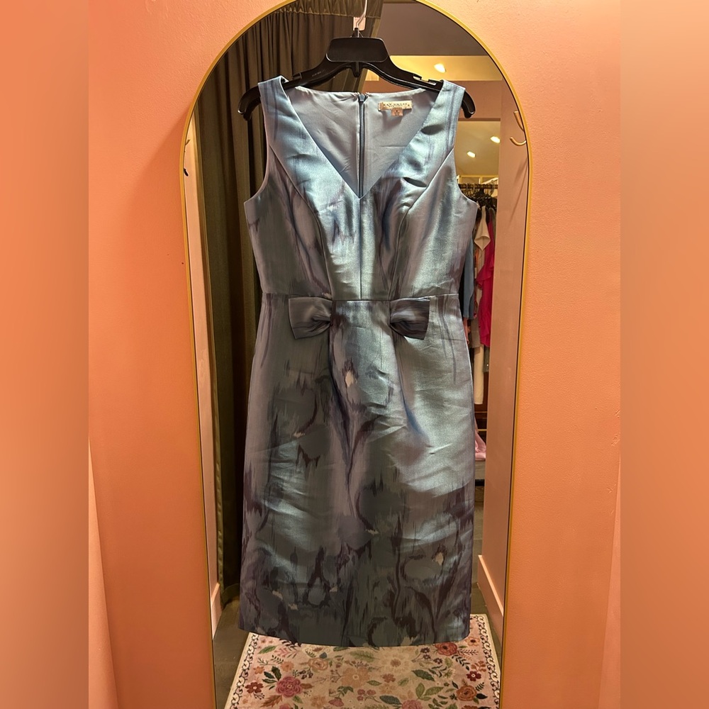 Kay Unger Shimmering Blue Midi Dress